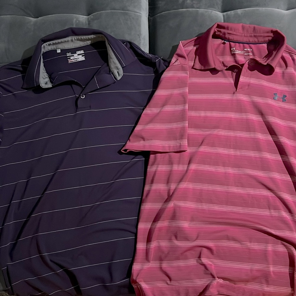 Bundle of men’s medium Under Armour golf shirts- EUC!